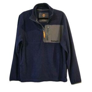 Timberland Fleece Mens 1/4 Zip Jacket Medium Navy Outdoor Activewear Hiking Cozy